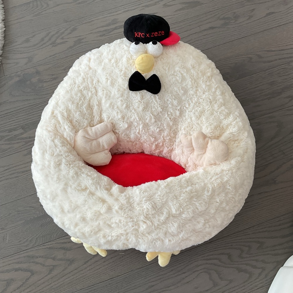 KFC Plush Chicken Pet Bed - White and Red